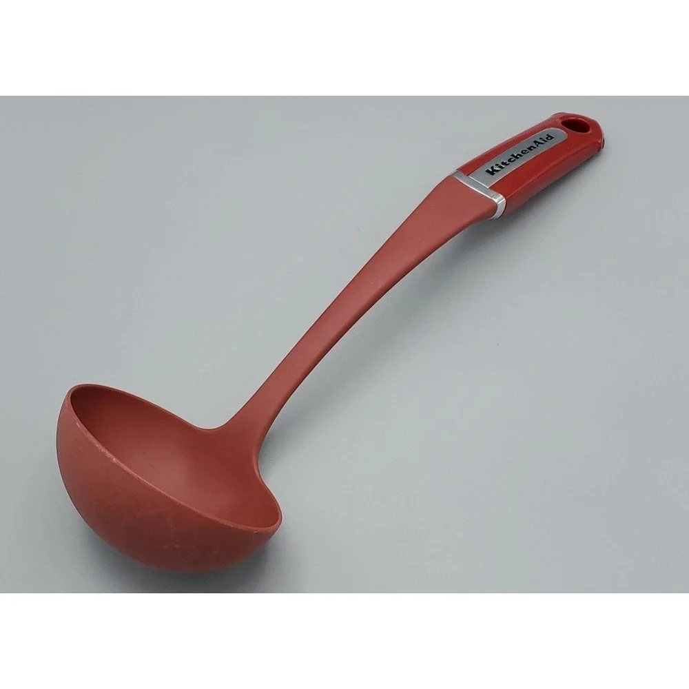 KitchenAid Red Ladle‎ Server Large Oval Heat Resistant Non-Scratch 14